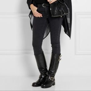 jimmy choo Yule fur lined fall leather Moto boots